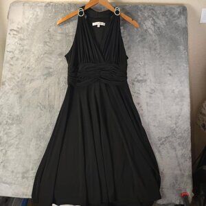 Evan Picone Womens 8 Black Ruched Backless Mini Dress Elegant Eventwear Cocktail